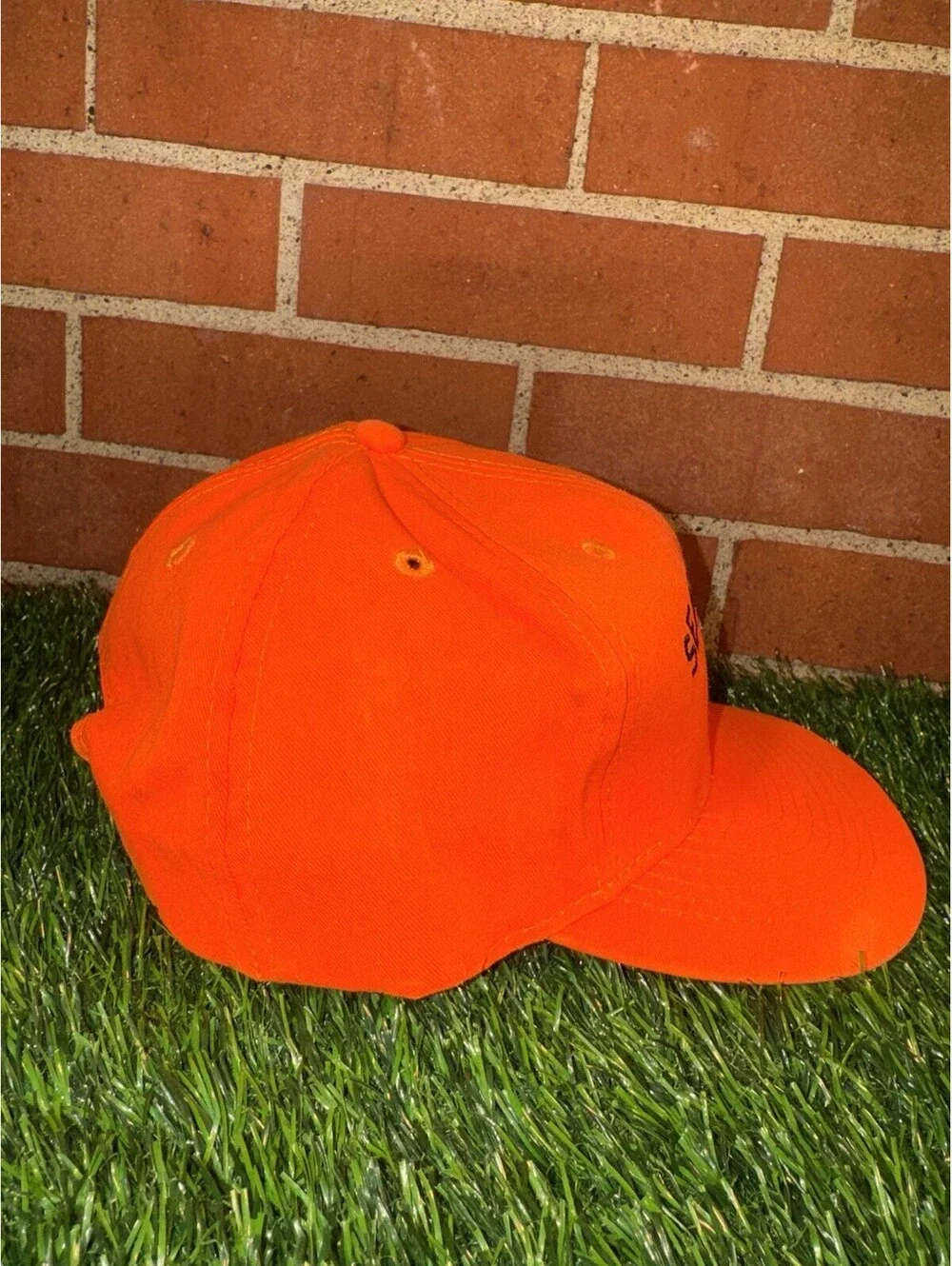 VTG Rare Blaze Orange Seal Ten 4 SnapBack Hat By Otto